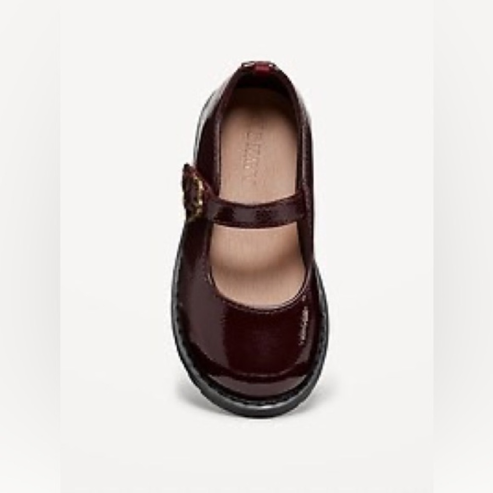 OLD NAVY Burgundy Mary Jane Velcro Dress Shoe Toddler Sz 9
